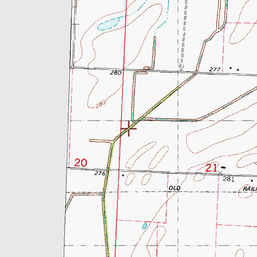 Topographic Map of Main Ditch, MO