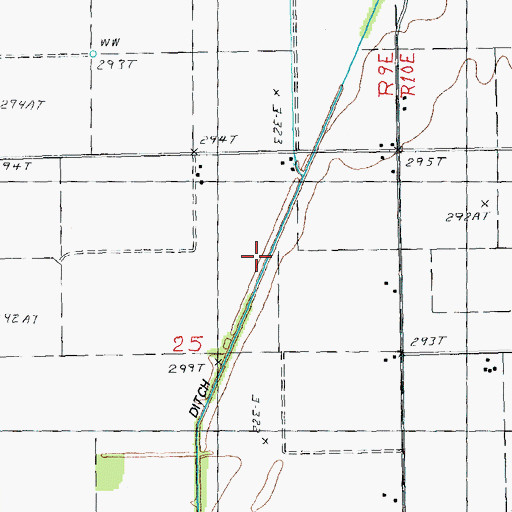 Topographic Map of Main Ditch, MO