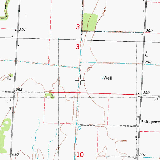 Topographic Map of Main Ditch, MO