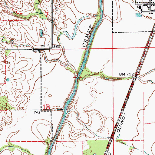 Topographic Map of Mairs Branch, MO