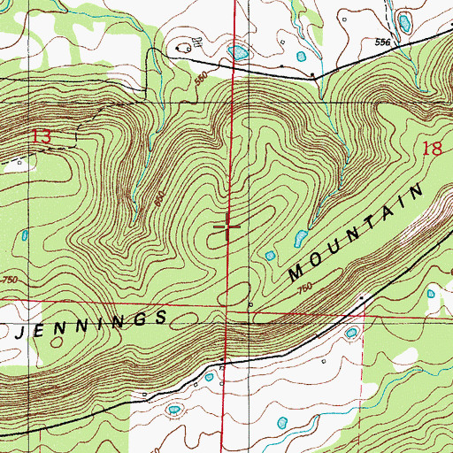 Topographic Map of Jennings Mountain, AR