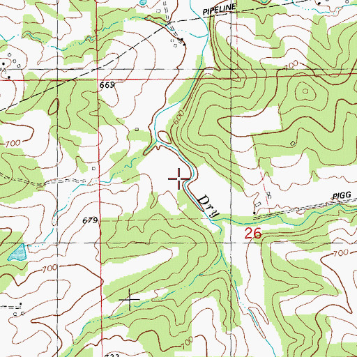 Topographic Map of Maness School (historical), MO
