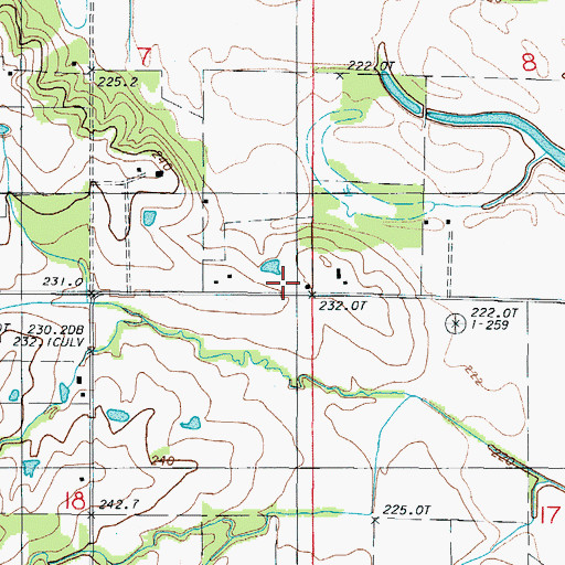 Topographic Map of Mann School, MO