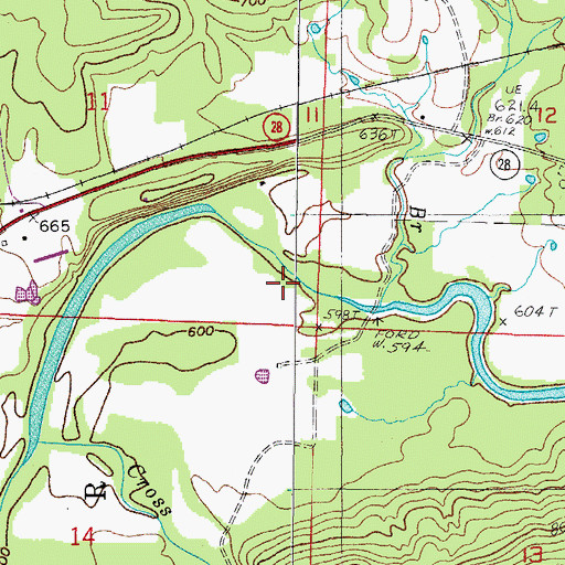 Topographic Map of Jerico Branch, AR