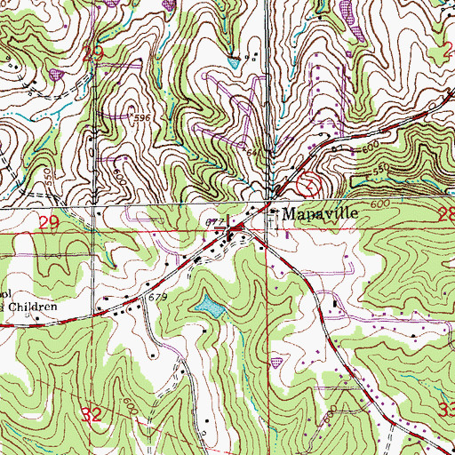 Topographic Map of Mapaville, MO