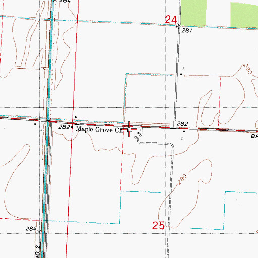 Topographic Map of Maple Grove Church, MO