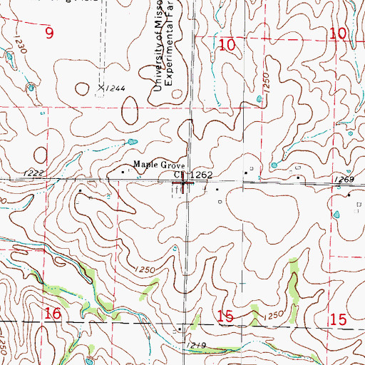 Topographic Map of Maple Grove Church, MO