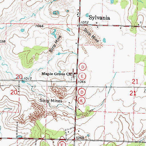 Topographic Map of Maple Grove Church, MO