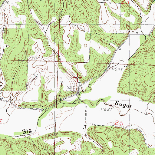 Topographic Map of Maple Grove School (historical), MO