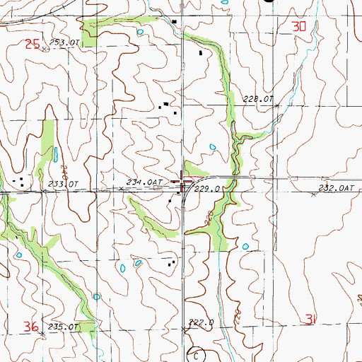 Topographic Map of Maple Grove School (historical), MO