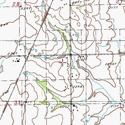 Topographic Map of Maple Grove School, MO