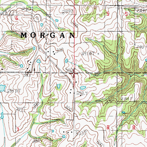 Topographic Map of Maple Grove School, MO