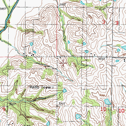 Topographic Map of Maple Grove School, MO
