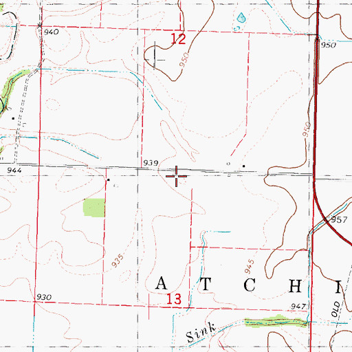 Topographic Map of Maple Lawn School, MO