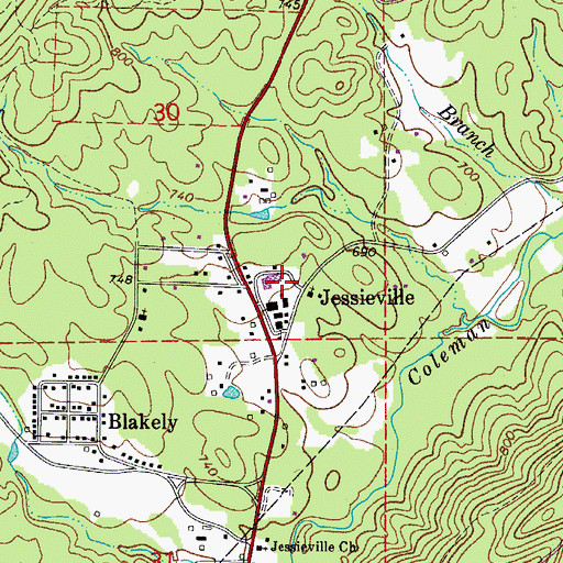 Topographic Map of Jessieville, AR