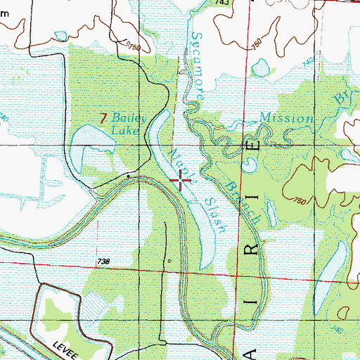 Topographic Map of Maple Slash, MO