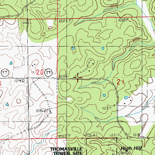 Topographic Map of Marble Hill School (historical), MO