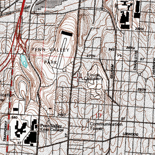 Topographic Map of Marillac School, MO
