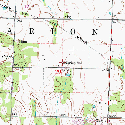 Topographic Map of Marion School (historical), MO