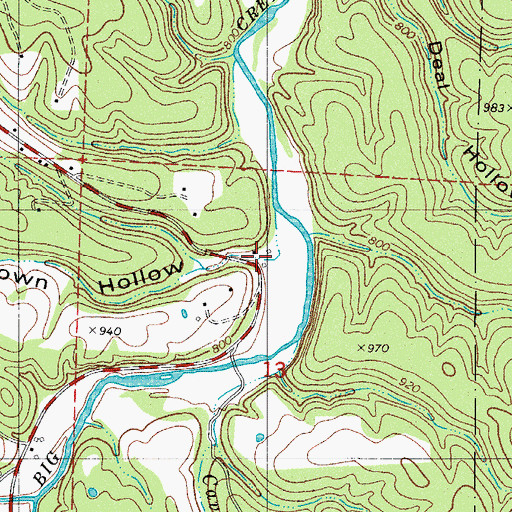 Topographic Map of Jim Brown Hollow, AR