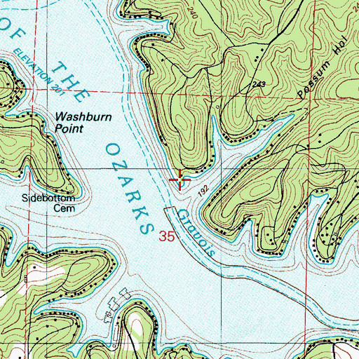 Topographic Map of Market Point, MO