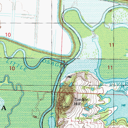 Topographic Map of Marmaton River, MO