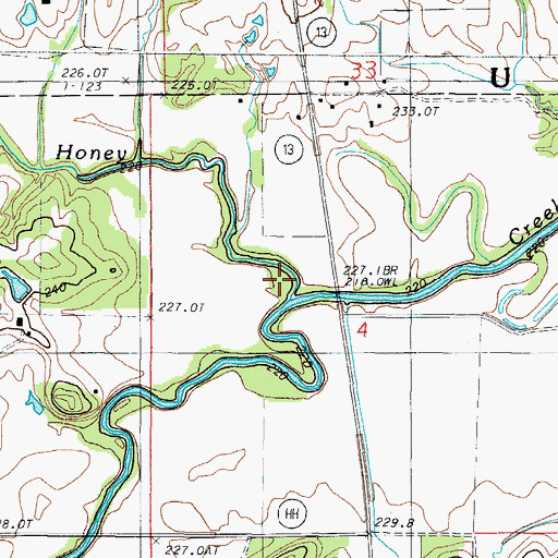 Topographic Map of Marrowbone Creek, MO