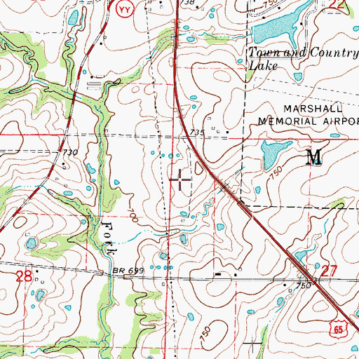 Topographic Map of Fitzgibbon Hospital, MO