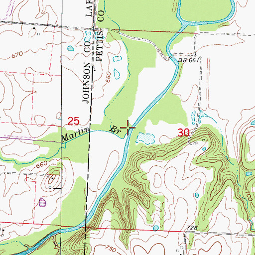 Topographic Map of Martin Branch, MO
