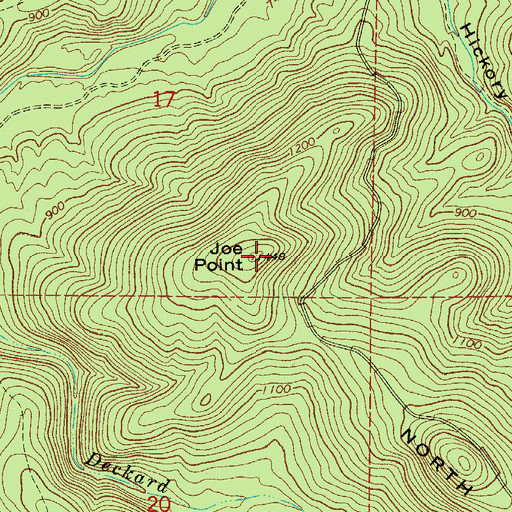 Topographic Map of Joe Point, AR