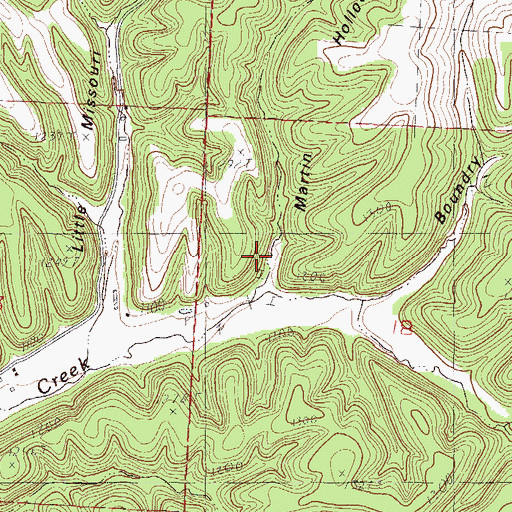 Topographic Map of Martin Hollow, MO