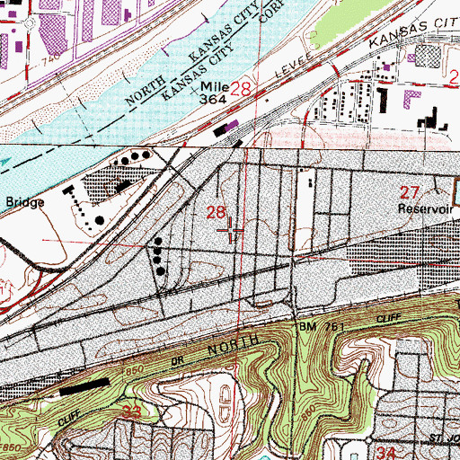 Topographic Map of Martin School, MO