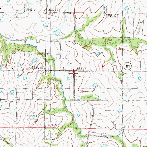 Topographic Map of Marun School, MO
