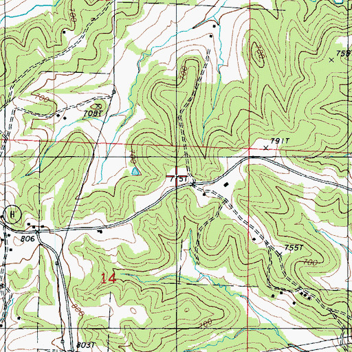 Topographic Map of Marys Home School (historical), MO