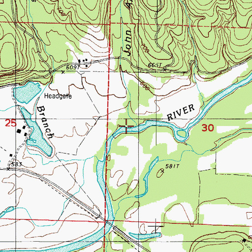 Topographic Map of John Allen Hollow, AR