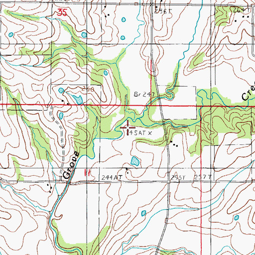 Topographic Map of Mason Creek, MO