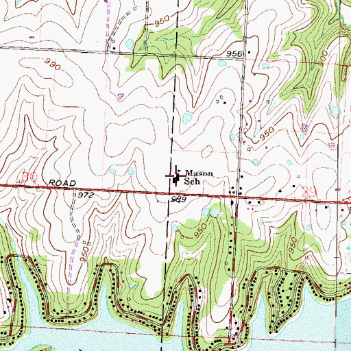 Topographic Map of Mason Elementary School, MO