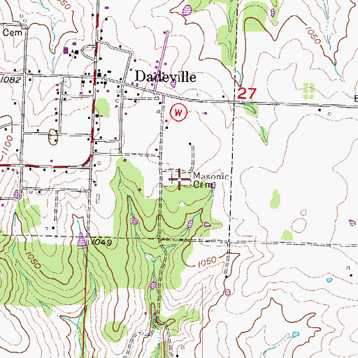 Topographic Map of Masonic Cemetery, MO