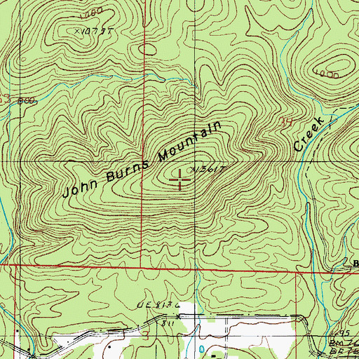 Topographic Map of John Burns Mountain, AR