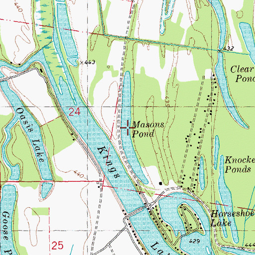 Topographic Map of Masons Pond, MO