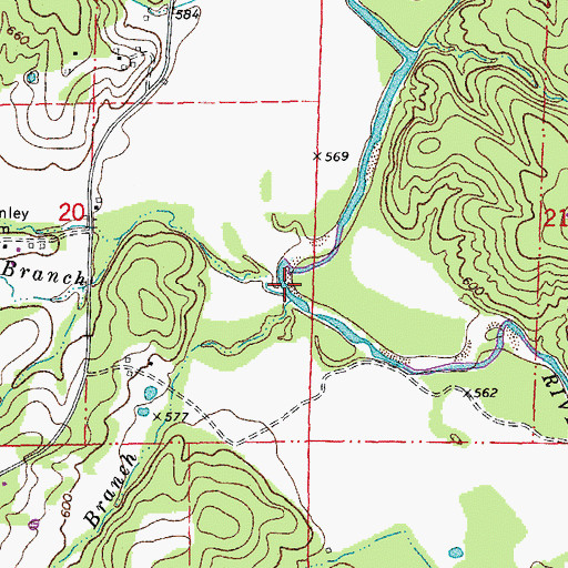 Topographic Map of Massey Branch, MO