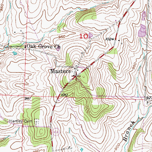 Topographic Map of Masters, MO