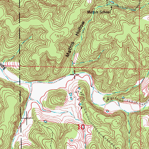 Topographic Map of Mathis Hollow, MO