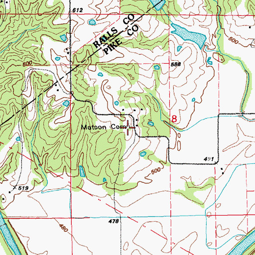Topographic Map of Matson Cemetery, MO