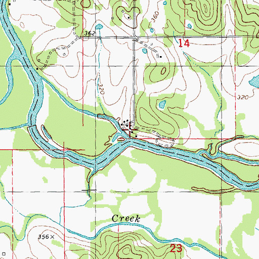 Topographic Map of Matthews Cabins, MO
