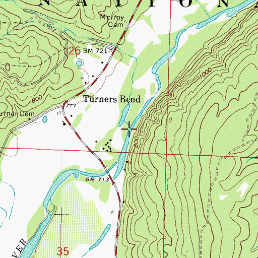Topographic Map of John Turner Creek, AR