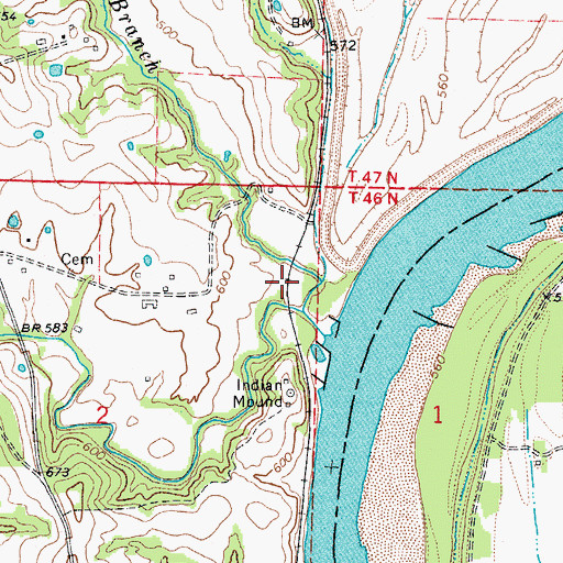 Topographic Map of Maupin Branch, MO