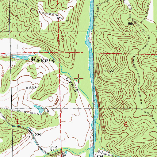 Topographic Map of Maupin Creek, MO