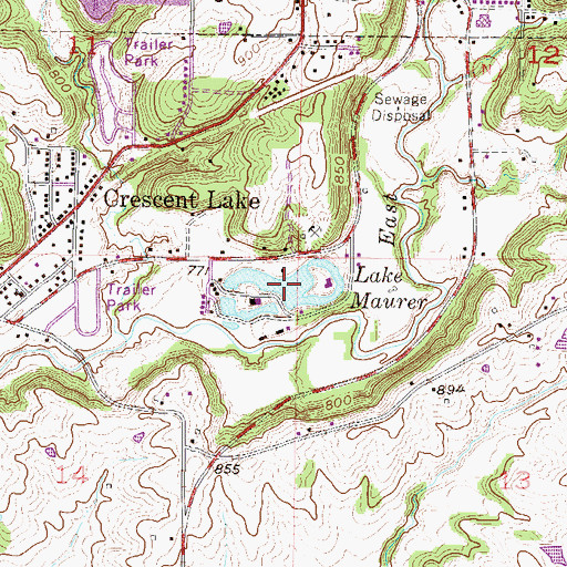 Topographic Map of Lake Maurer, MO