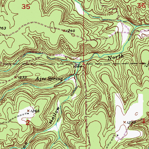 Topographic Map of Maxton Hollow, MO